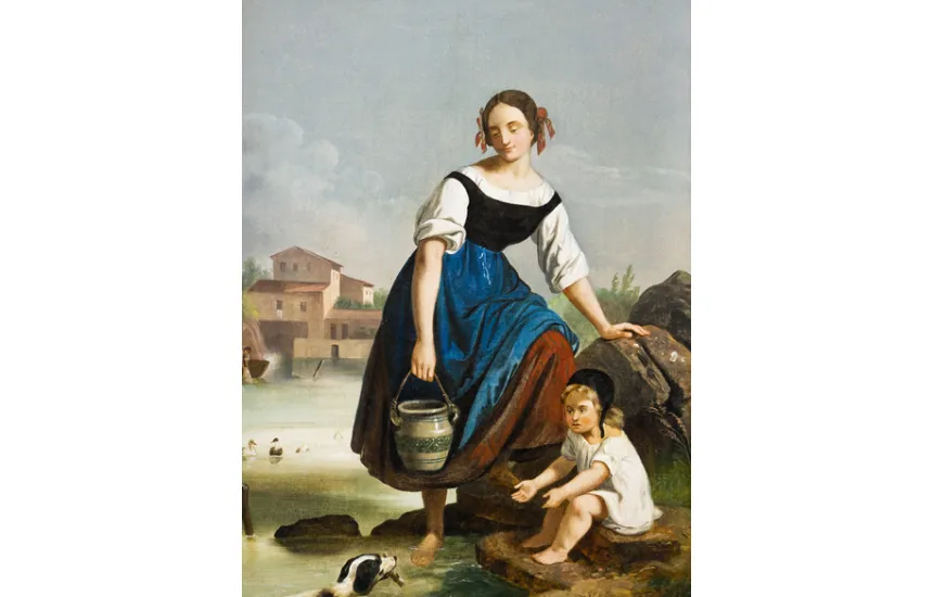 Žena s dítětem u vody