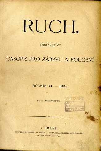 Titulní strana časopisu Ruch vydávaného majitelem stejnojmenné galerie Aloisem Wiesnerem