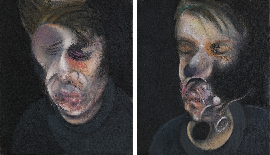 Francis Bacon: Two Studies for Self-Portrait / 1977 olej na plátně / dva panely, každý 35,5 x 30,5 cm / 14 709 000 GBP/ Sotheby´s Londýn 10. 2. 2015