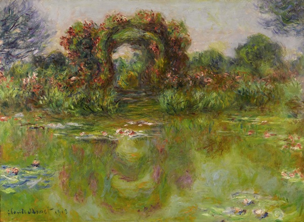Claude Monet: Leknínový rybníček a růže / 1913 / olej na plátně / 73 x 100 cm / předaukční odhad: USD 15 000 000 . 25 000 000