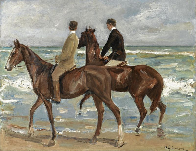 Max Liebermann: Dva jezdci na pláži / 1901
