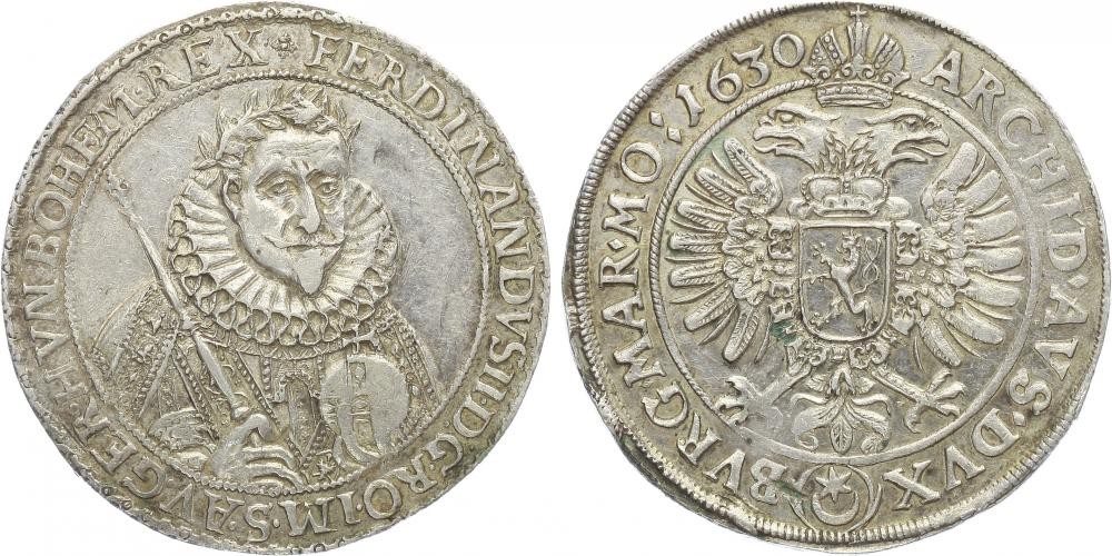 Ferdinand II. 1630 Tolar / Aurea Numismatika 7. 12. 2013 / 1 170 000 Kč