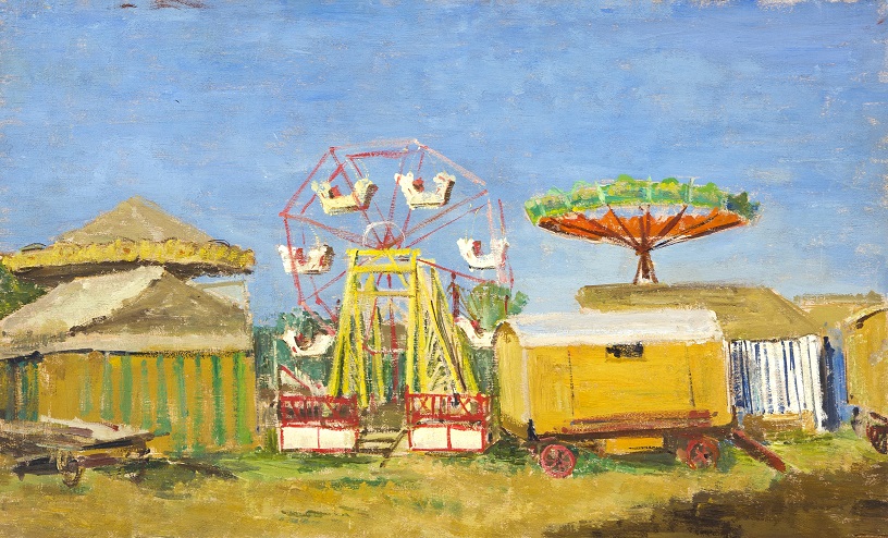 Karel Holan: Maringotka (ruské kolo) / olej na plátně / 36 x 60 cm / vyv. cena 35 000 Kč