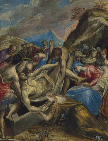 El Greco / Kladení do hrobu  olej na desce 28 x 19.4 cm cena: 6 101 000 USD