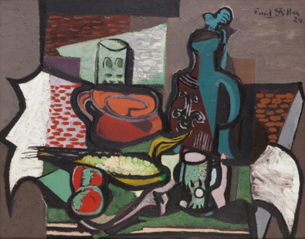 Emil Filla: Zátiší s kukuřičným klasem, 1924, olej na plátně, 59,5 x 75 cm, cena: 4 504 000 Kč