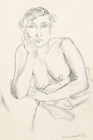 Henri Matisse: Nu En Buste / 1919–1920  tužka na papíře / 43,2 x 26,7 cm vyvolávací cena: 1 863 000 Kč