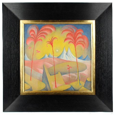 Jan Zrzavý: Fantastická krajina / 1913 / olej na plátně / 78 x 78 cm (malba 49,5 x 49,5 cm) vyvolávací cena: 14 400 000 Kč