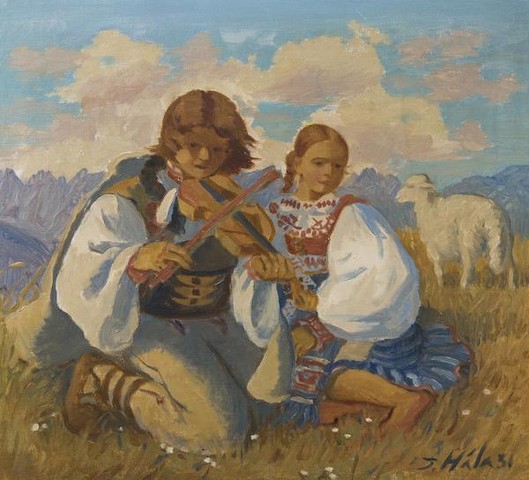 Jan Hála: Pasáčci, 1931, olej na plátně, 55 x 60 cm,  cena: 600 000 Kč