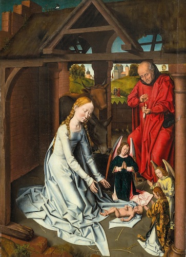 Hans Memling (dílna): Narození Páně olej na dřevě, 99,2 x 72,5 cm, cena: 1 200 000 eur 
