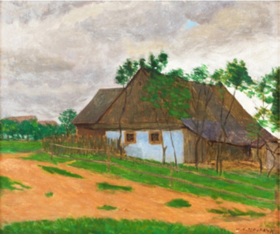 Herbert Masaryk: Chalupa / kolem r. 1910 olej na plátně / 51,5 x 62 cm vyvolávací cena: 29 280 Kč (včetně provize)