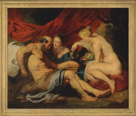 Peter Paul Rubens: Lot a jeho dcery / kolem r. 1614 olej na plátně / 190 x 225 cm cena: 44 882 500 GBP Christie's Londýn, 7. 7. 2016