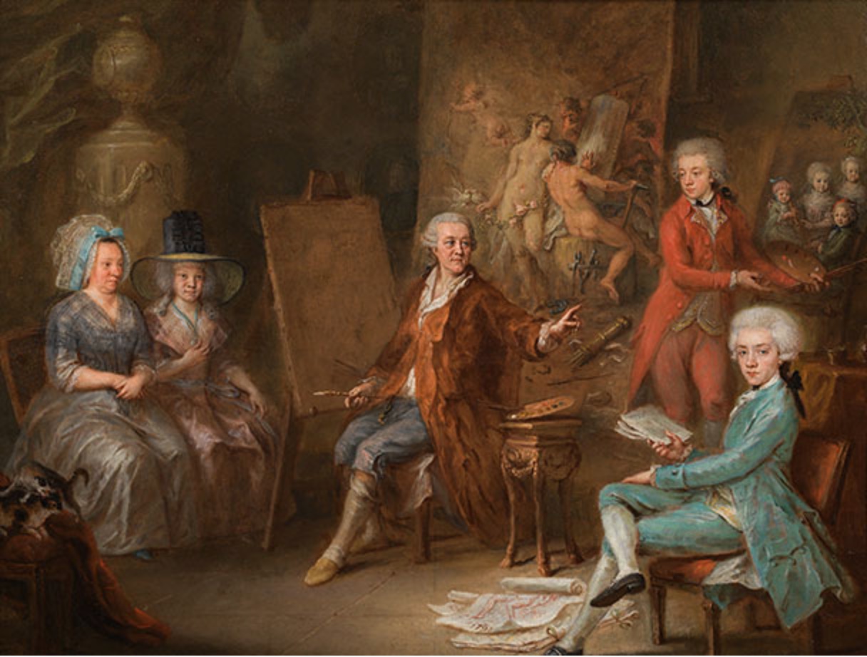 Johann Martin Schmidt zv. Kremser Schmidt: Rodinný autoportrét, 1790, 