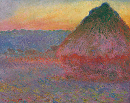 Claude Monet: Meule / 1891 olej na plátně / 72.7 x 92.1 cm cena: 81 447 500 USD Christie's New York, 16. 11. 2016