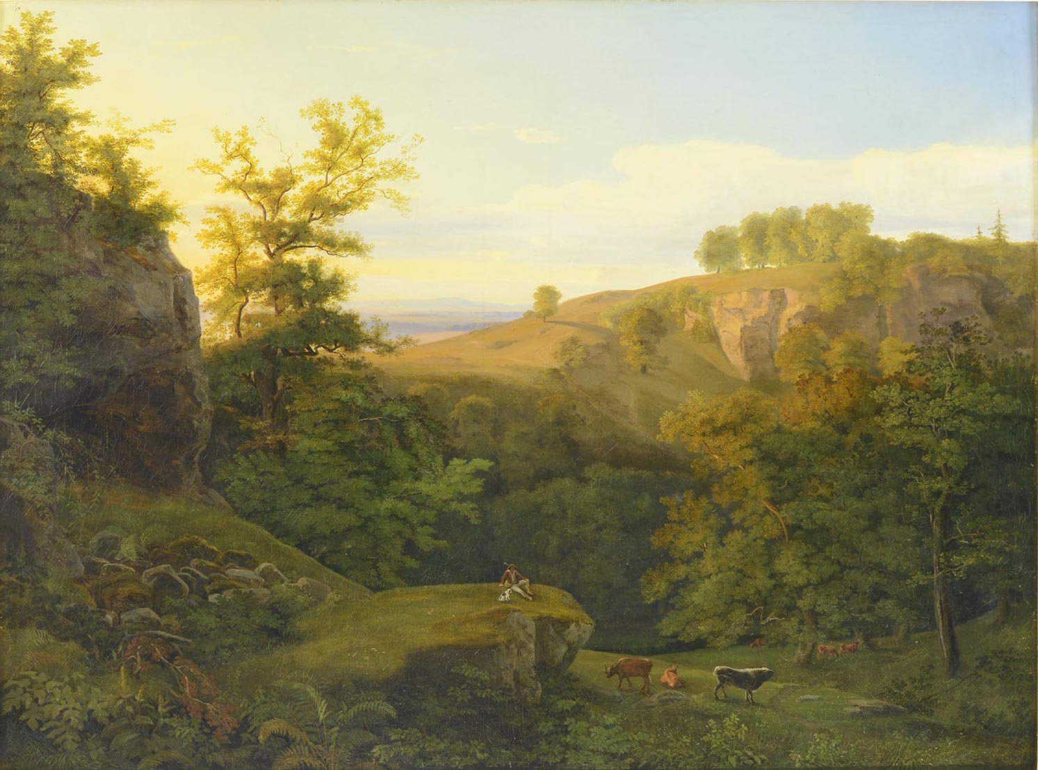 Antonín Mánes: Skalnatá krajina s pasáčkem dobytka, 1820-1829 olej na plátně, 74 cm x 99 cm vyvolávací cena: 750 000 Kč (bez provize 18%)
