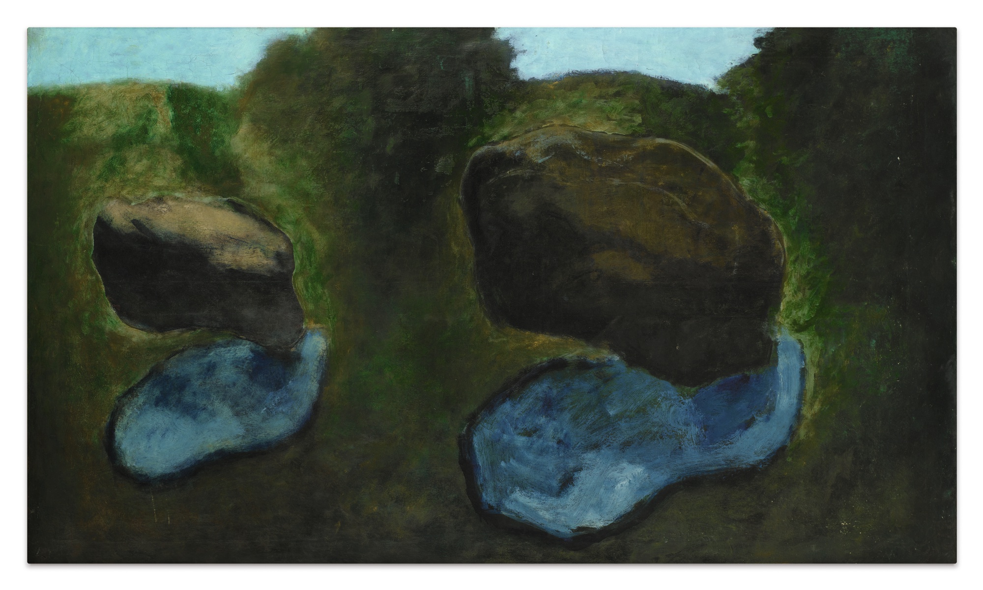 Josef Šíma: Dvojitá krajina, 1954, olej na plátně, 75,3 x 129 cm