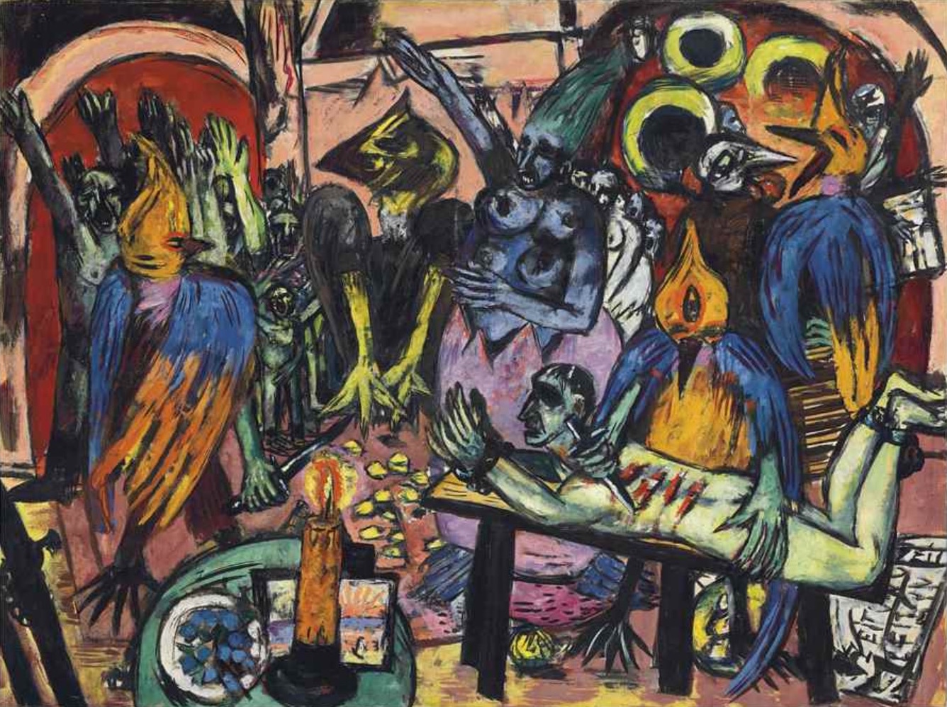 Max Beckmann: Hölle der Vögel, 1937-38 olej na plátně, 119.7 × 160.4 cm) cena: 36 005 000 GBP