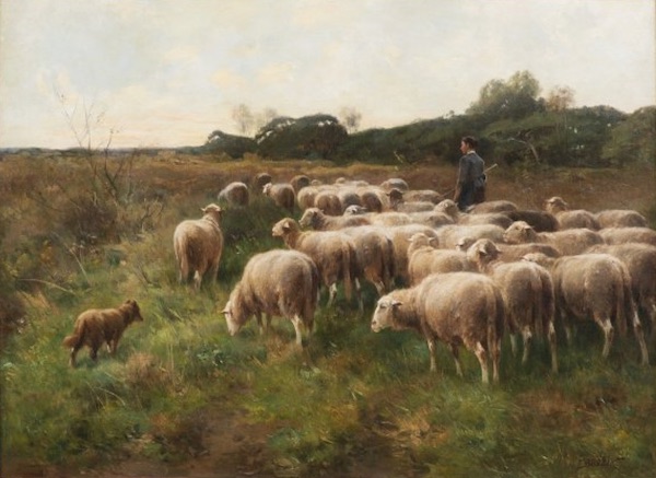 Václav Brožík: Ovce na pastvě, 90. léta 19. století