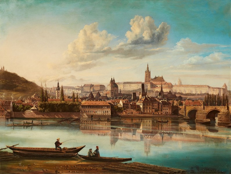 Ferdinand Lepgé (Lepié): Praha, 1858 olej na plátně, 95 x 127 cm, odhadní cena: 6 000 - 8 000 EUR, Lempertz Kolín n. Rýnem 20. 9. 2017