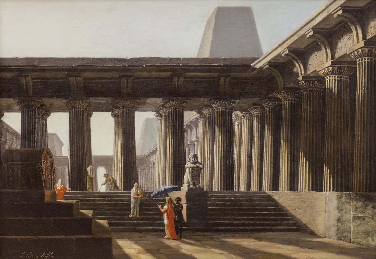 10/ Ludvík Kohl: V egyptském chrámu, před r. 1800 olej na dřevěné desce, 49 x 71 cm  dosažená cena: 520 800 Kč European arts 21. 5. 2017