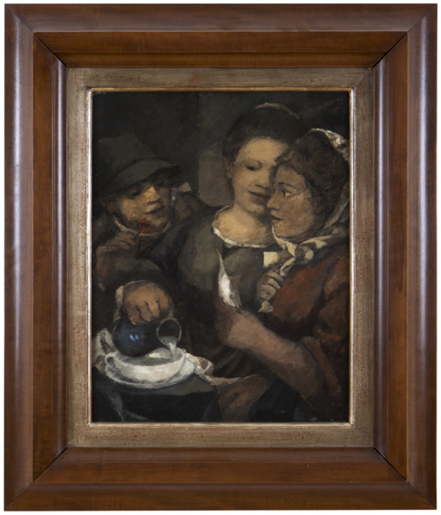 Willi Nowak: Snídaně (Přítelkyně), 1907  olej na dřevěné desce, 40 x 31,5 cm vyvolávací cena: 380 000 Kč (+ 22% provize)  Galerie Pictura 14. 3. 2018