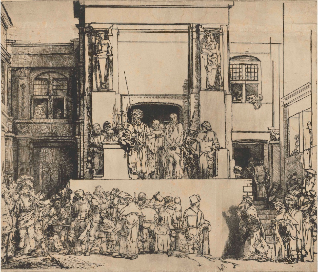 Rembrandt Harmenszoon van Rijn: Kristus předveden před lid (Ecce homo), 1655,