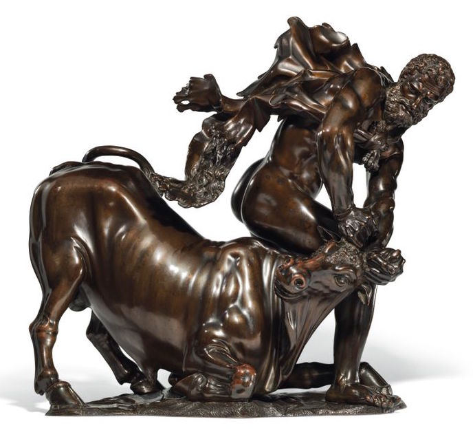 Ferdinando Tacca, Herakles přemáhající Achelóa, asi 1640-50 bronz,57,8 x 54,5 x 38,1 cm dosažená cena: 6 758 750 GBP  Christie’s Londýn 5. 7. 2018