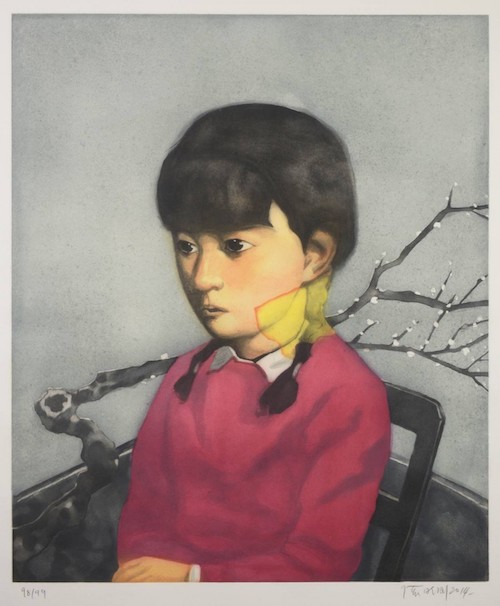 Zhang Xiaogang: Slivoň a dívka, 2014