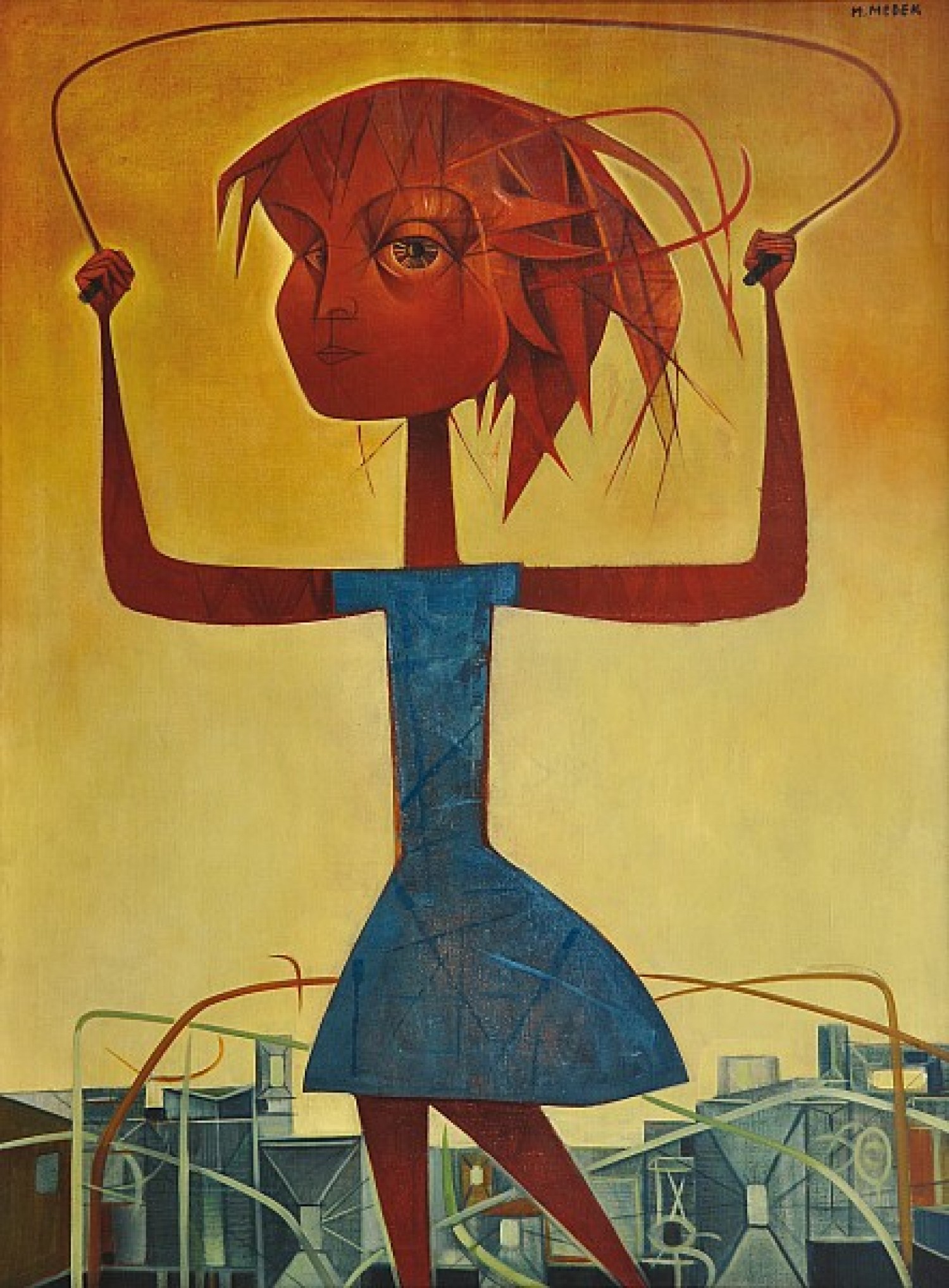 Mikuláš Medek: Dívka se švihadlem olej na plátně, 130 x 94 cm cena 6 000 000 Kč Galerie Kodl 19. 5. 2013 