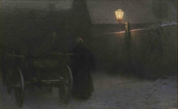 Jakub Schikaneder: Soumrak v zimě (Sníh), 1899