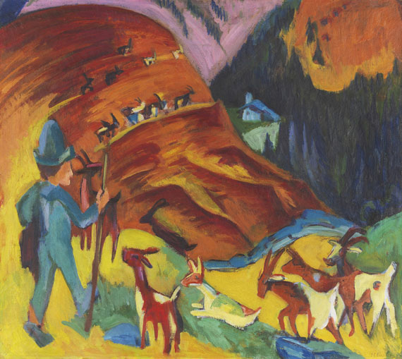 Ernst Ludwig Kirchner: Heimkehrende Ziegenherde, 1920,