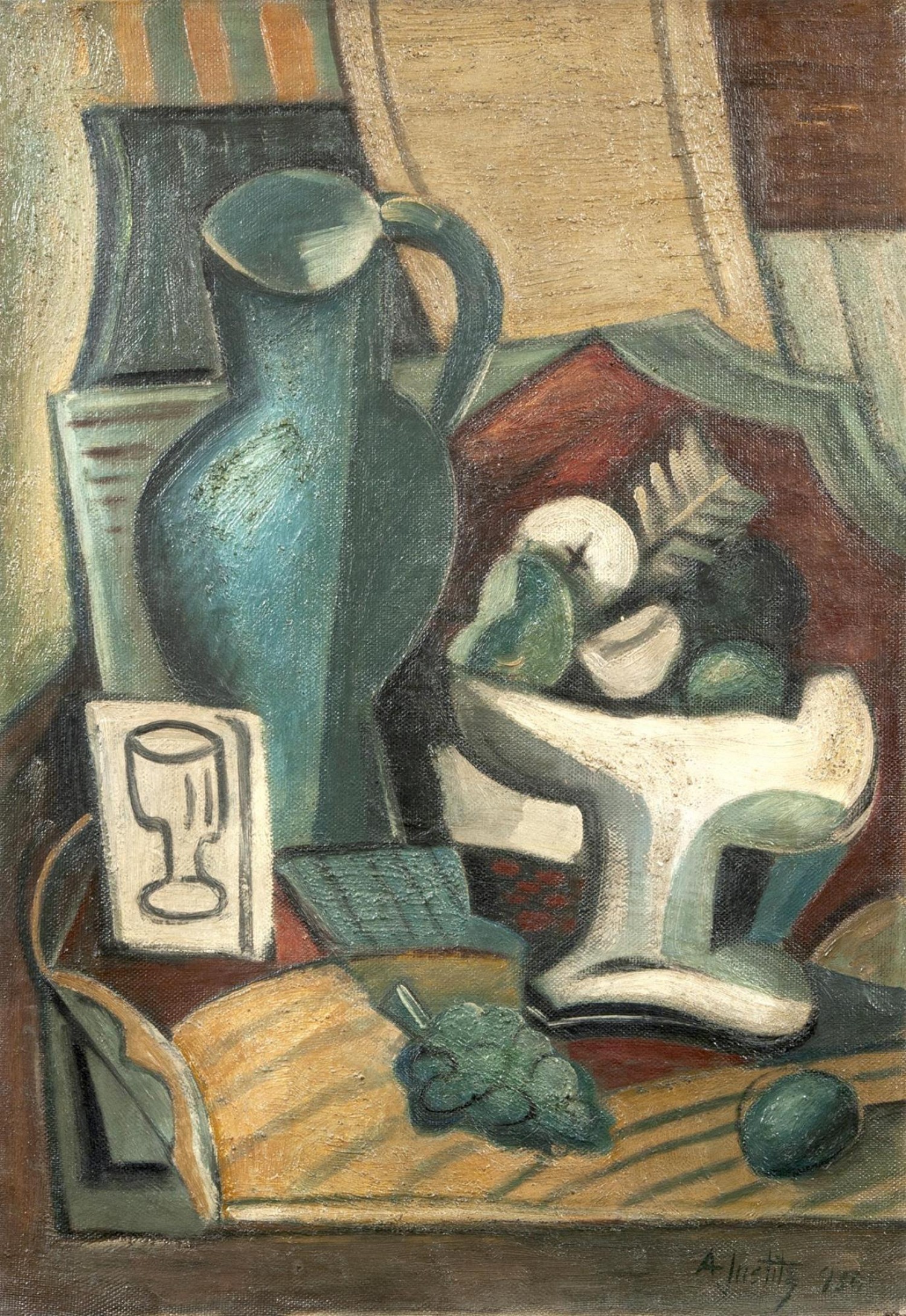 Alfréd Justitz: Zátiší se džbánem, 1930 olej na plátně, 62 x 43 cm vyvolávací cena: 700 000 Kč (+ provize ve výši 22%) Galerie Art Praha 17. 5. 2020