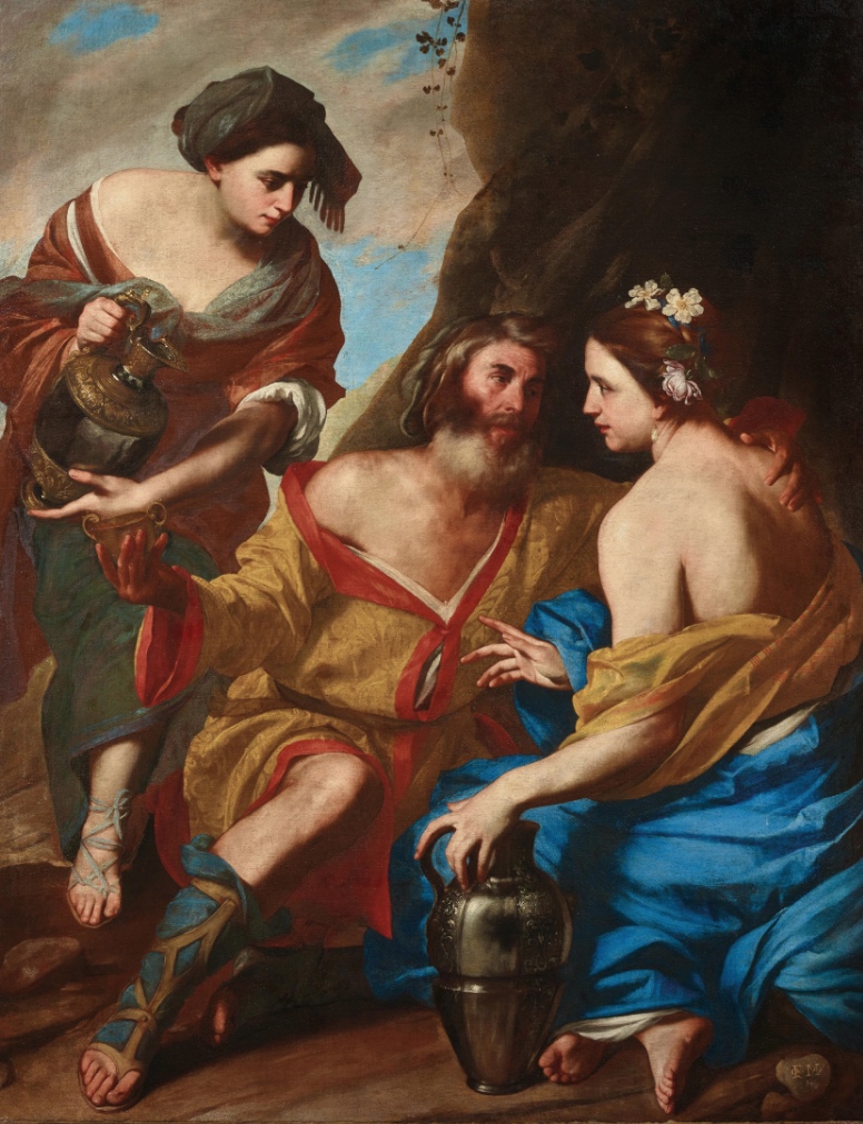 Massimo Stanzione: Lot a jeho dcery,  olej na plátně, 166,5 x 130,5 cm, cena: 393 700 €, Dorotheum Vídeň, 10. 6. 2020