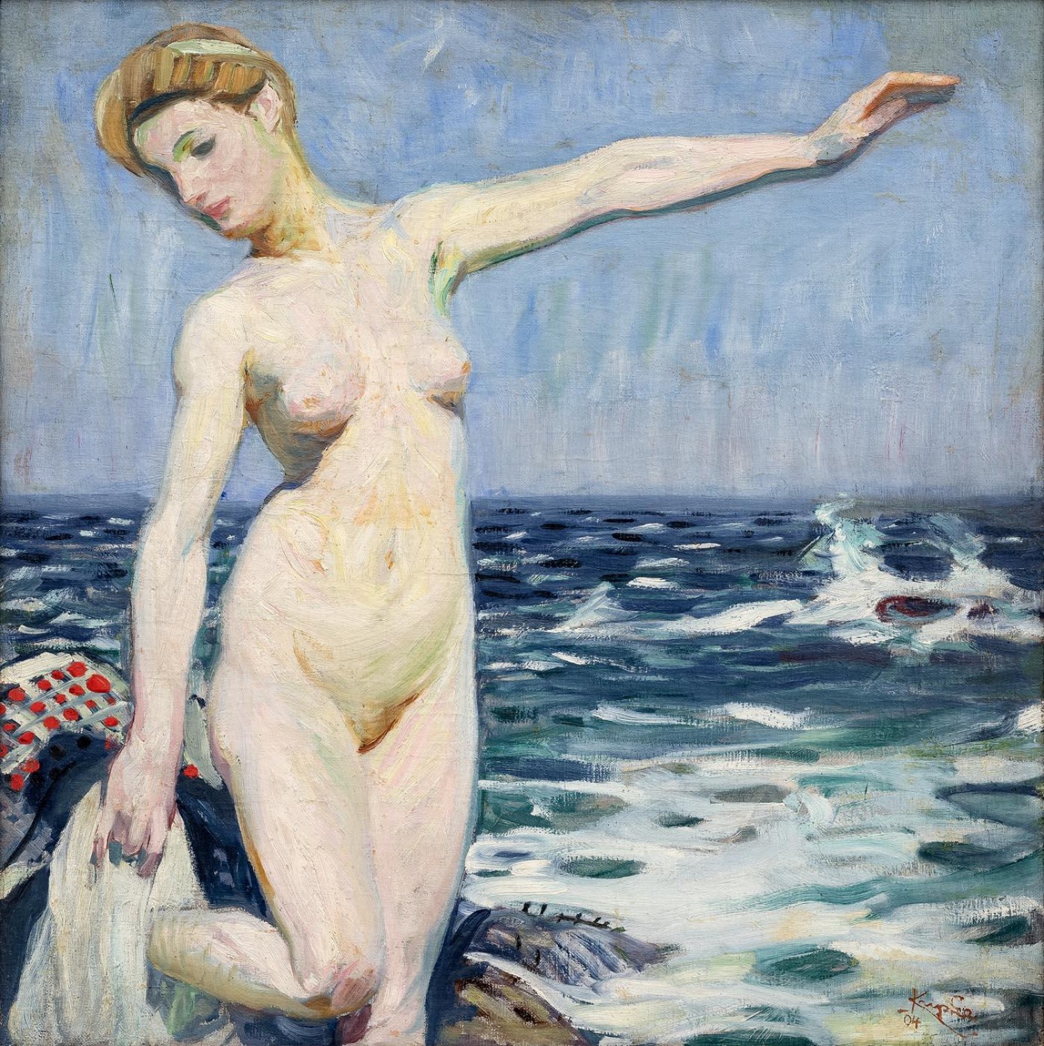 František Kupka: Koupání, 1904,  olej na plátně, 56 x 56 cm,  cena: 25 200 000 Kč, Galerie Kodl 30. 5. 2021