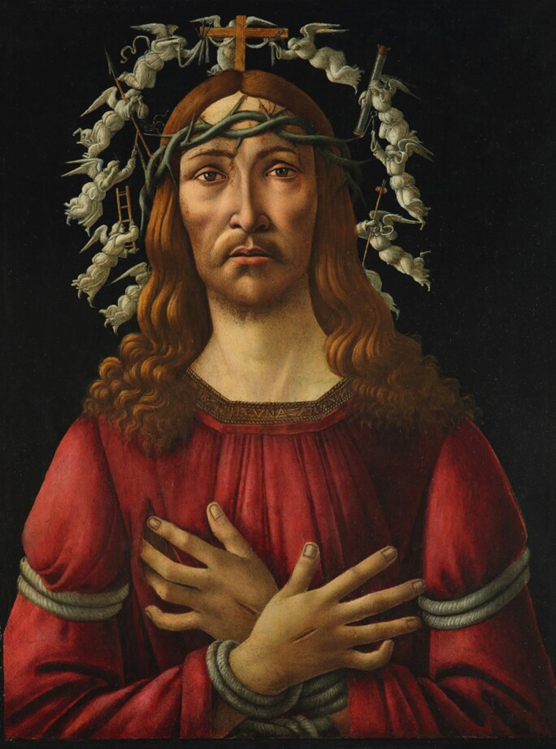 Alessandro di Mariano Filipepi, zvaný Sandro Botticelli: Bolestný Kristus, 1500-1510 Tempera a olej na dřevě, 69 x 51,4 cm Odhadovaná cena: nad 40 000 000 USD (860 000 000 Kč) 27. 1. 2021 Sotheby´s New York