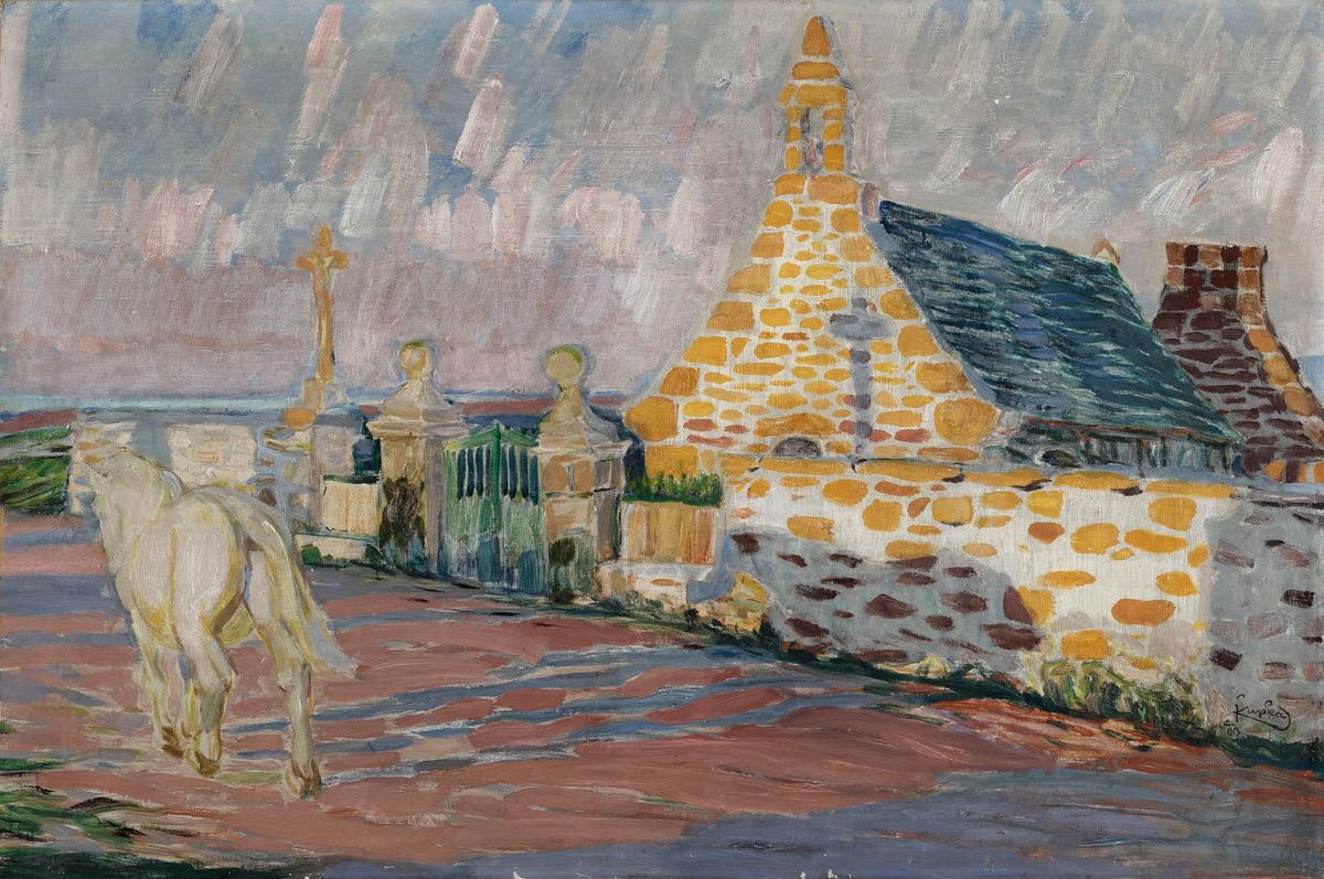 František Kupka: Bílý kůň a kaple sv. Anny, 1909