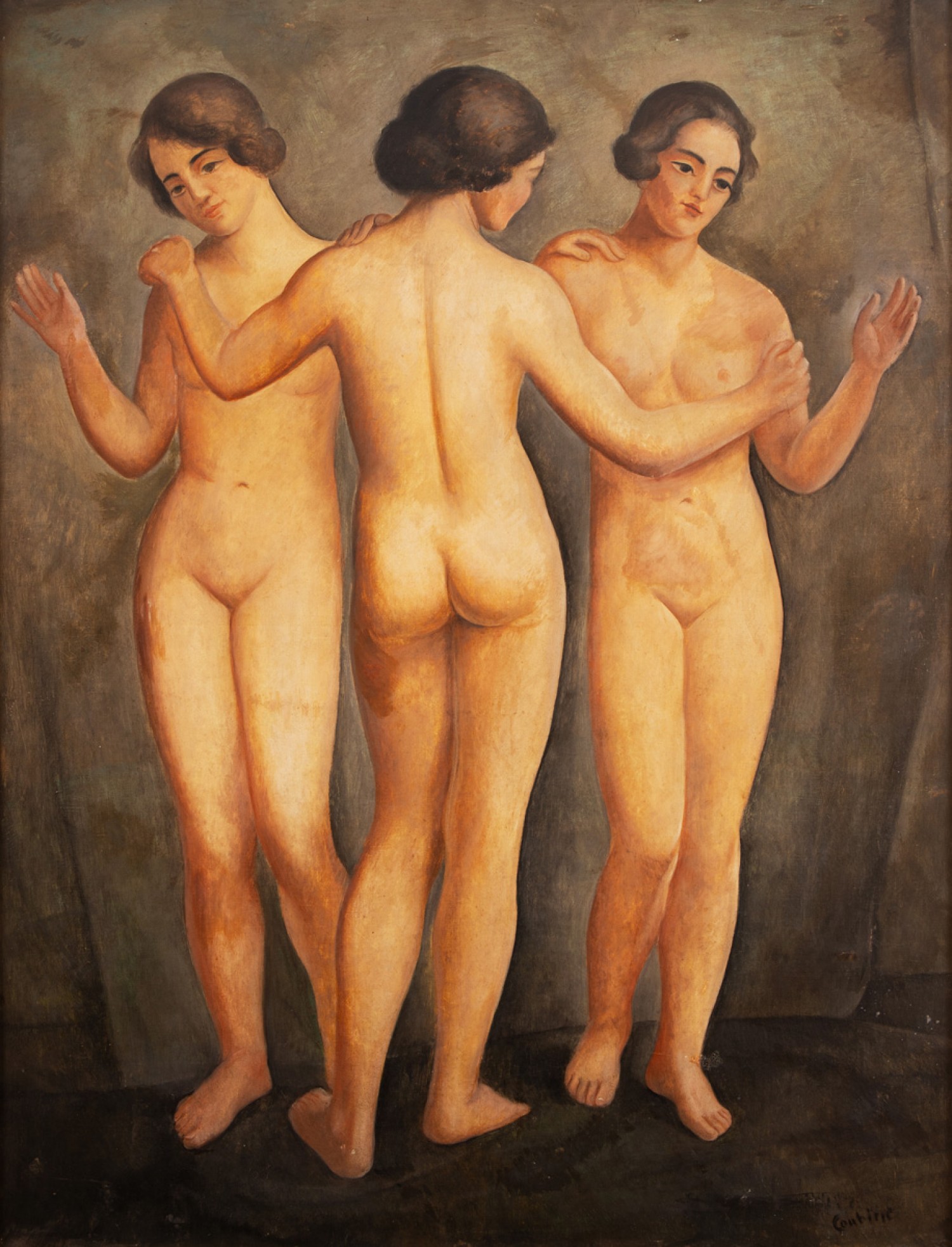 Otakar Kubín: Tři grácie, 1922, olej na plátně, 116 x 89 cm, Galerie Pictura 11. 5. 2022, cena: 5 246 000 Kč 