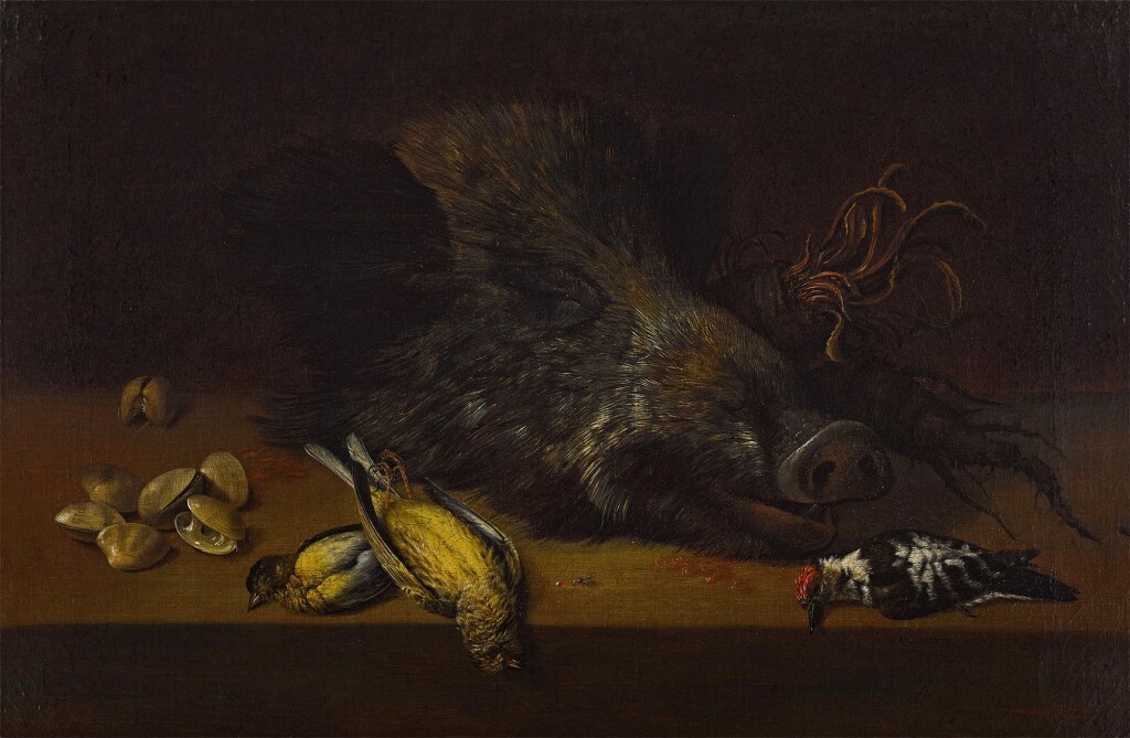 Jan Vojtěch Angermeyer: párová lovecká zátiší, 1710, olej na plátně, 33,7 by 50,8 cm (malba), Sotheby's New York 26. 5. 2022, odhadní cena: 6 až 8 000 USD za obě malby (+ provize a poplatky)