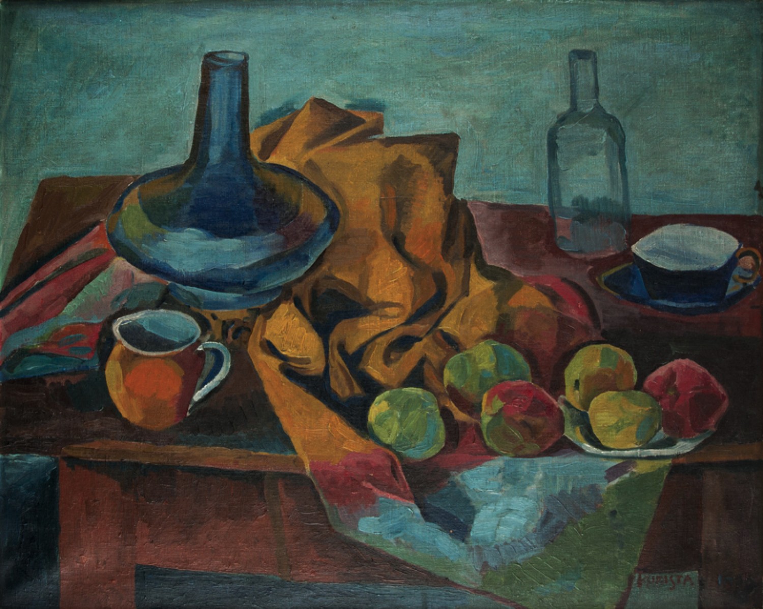 Bohumil Kubišta: Zátiší, 1909, olej na plátně, 66 x 82,5 cm, 1. Art Consulting 12. 5. 2013,  cena: 18 490 000 Kč