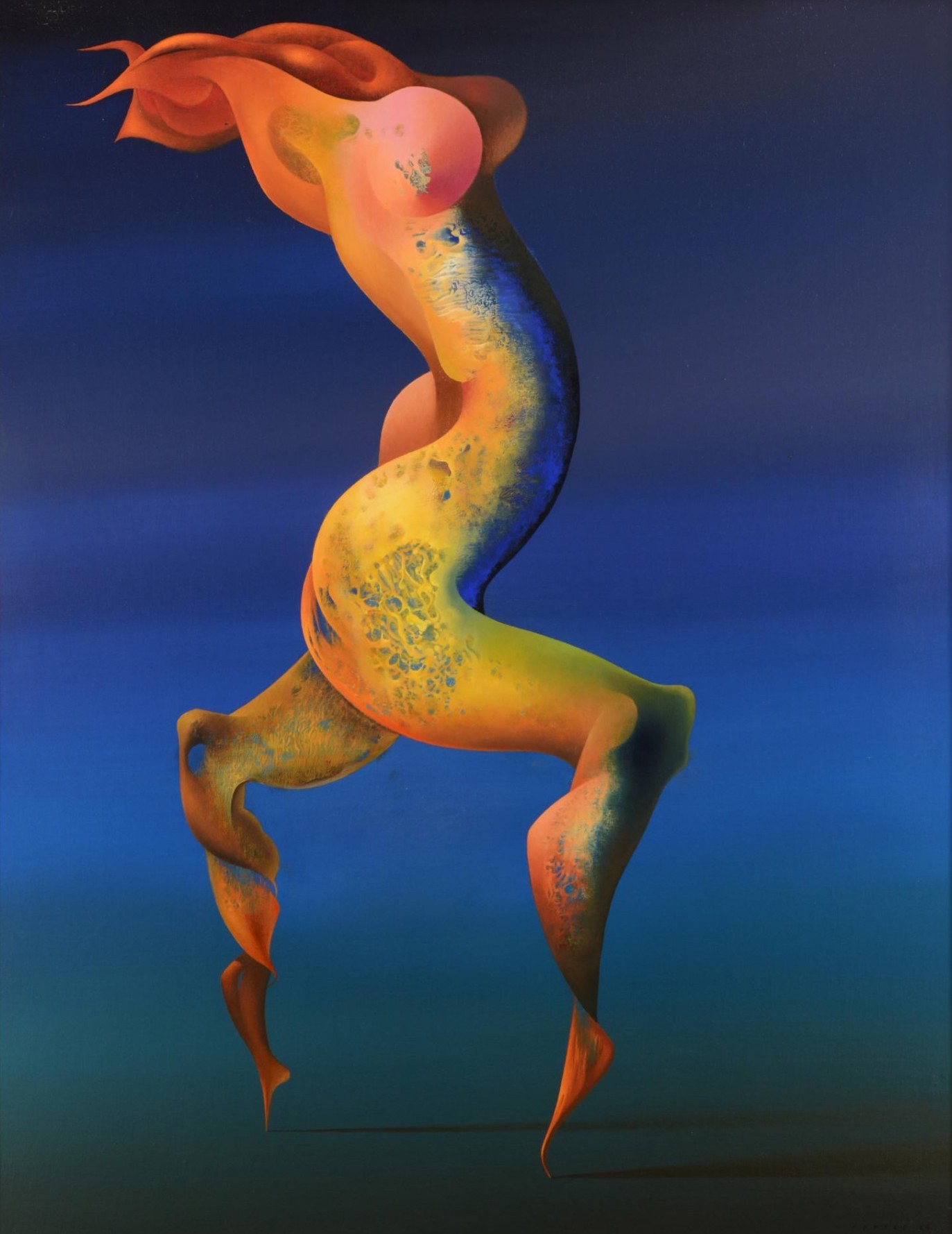 Josef Istler: Fantom, 1982, olej na plátně adjustovaný na dřevěné desce, 94 x 74,5 cm, Zezula 28. 5. 2022, cena: 1 020 000 Kč