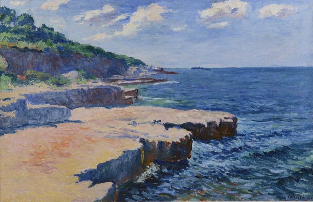 Bohumil Kubišta: Pohled na moře u Puly, 1913–1915, olej na plátně, 62 x 98,7 cm, Arthouse Hejtmánek 28. 5. 2015, cena: 3 840 000 Kč