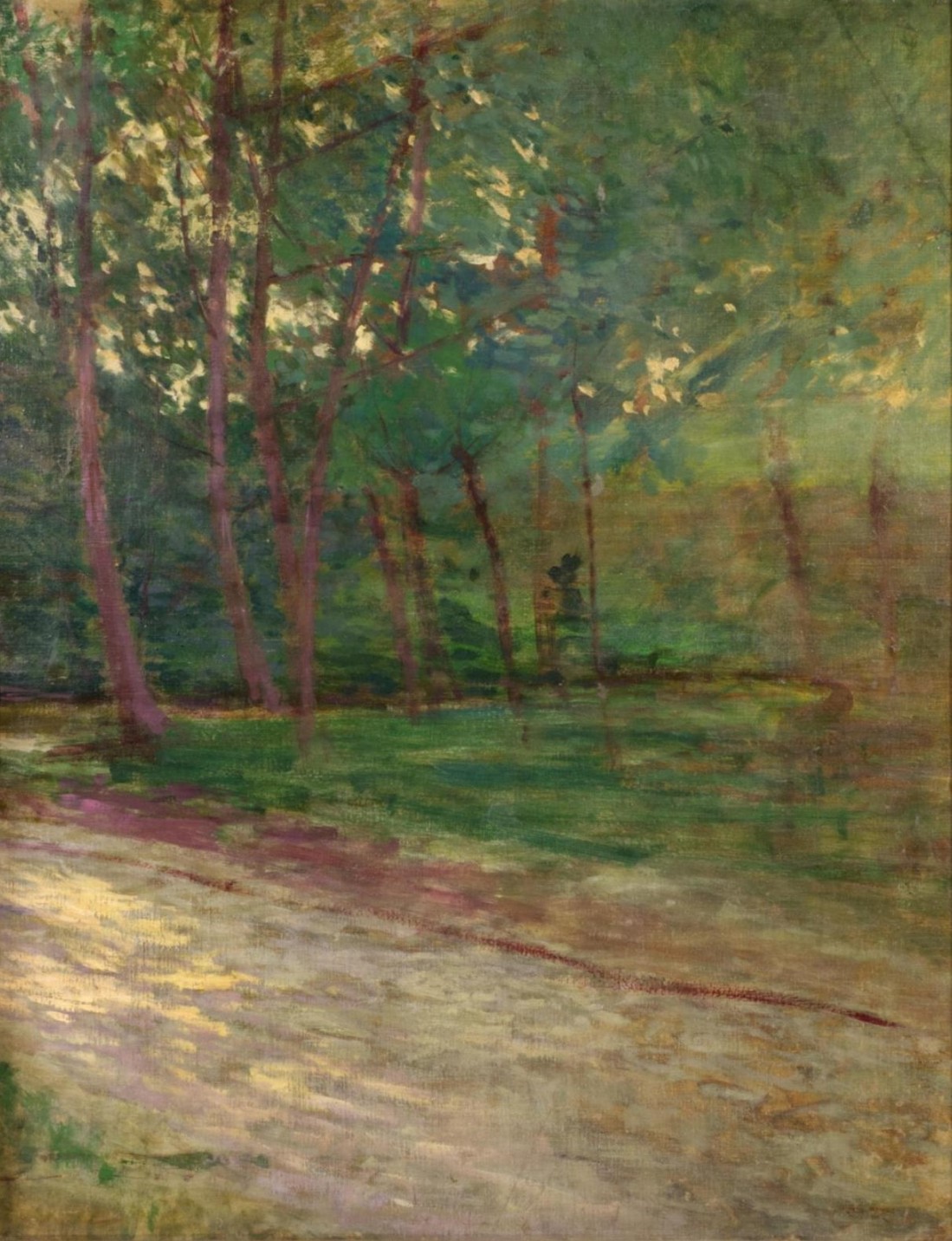 Antonín Slavíček: Cesta v parku, 1897–1900, olej na plátně, 84 x 65,5 cm, Aukční dům Zezula 10.12.2022,  cena: 4 020 000 Kč