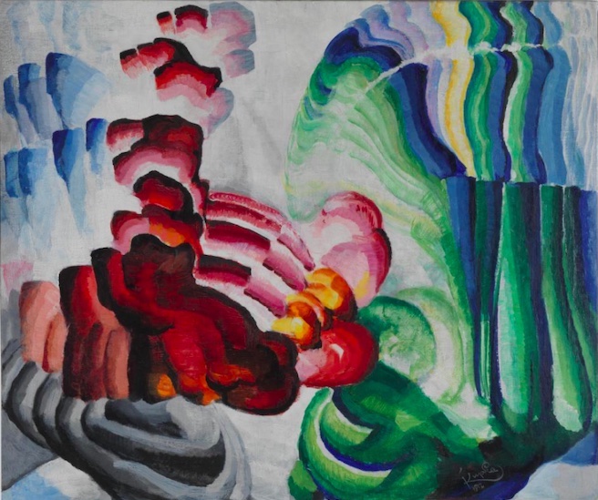 František Kupka: Kompliment, 1912, olej, plátno, 89 x 108 cm, Centre Pompidou Paříž