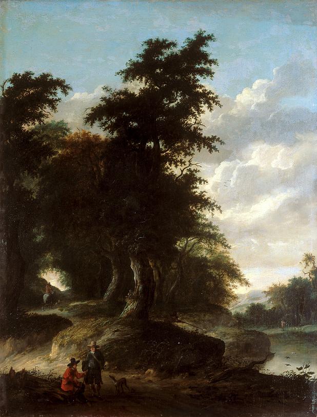 Jacob Isaacksz van Ruisdael (1628/1629 – 1682) – tradiční připsání: Lesní krajina / 17. století / MG v Brně, inv. č. A 411 / zakoupeno v roce 1923 ze sbírky Arnolda Skutezkého