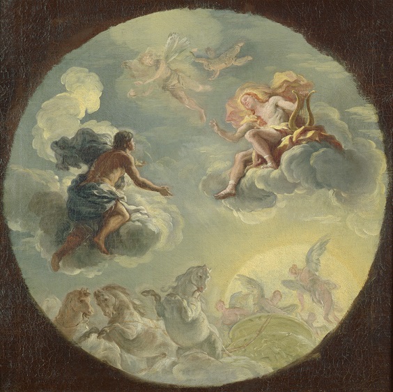 Johann Michael Rottmayr, Apollo a Faethón, olej na plátně, aukční síň Bassenge Berlin, vyv. cena 15 000 Eur