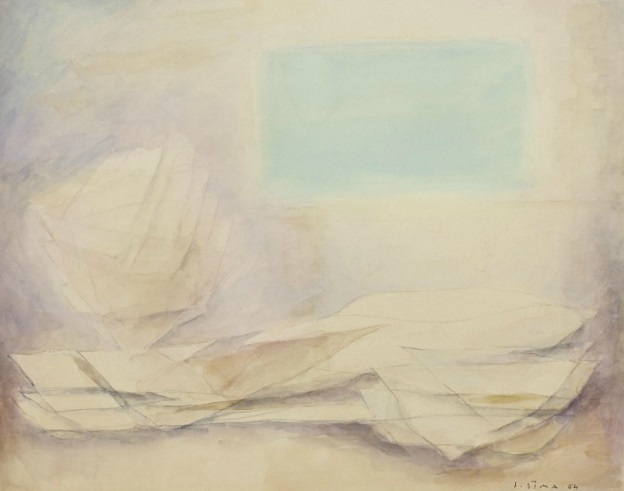Josef Šíma: Bez názvu / 1964 / akvarel a tužka na papíře / 34,6 x 39,6 cm / Christie`s Paris / 26. 3. 2014 / odhad 8 - 12 000 eur
