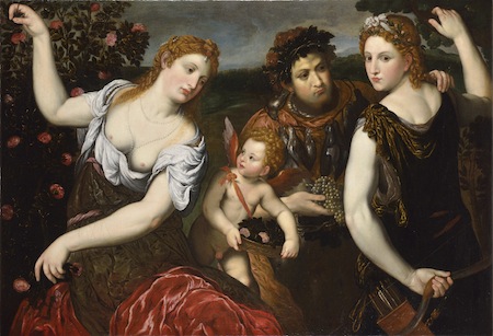 Paris Bordone: Venuše, Amor, Bakchus a Diana / 1550