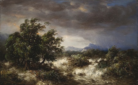 Adolf Kosárek: Horská krajina v bouři / 1853