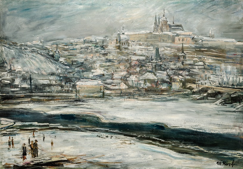 Maxim Kopf, Zimní Praha, 1937, olej, plátno, 64 x 91 cm, Pro Arte i.f. 