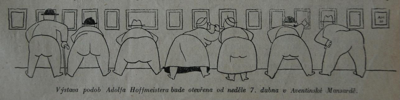 Karikatura výstavy A. Hoffmeistera