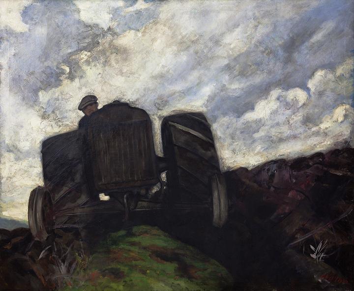 Zoltán Palugyay: Traktorista, olej na plátne, 1932